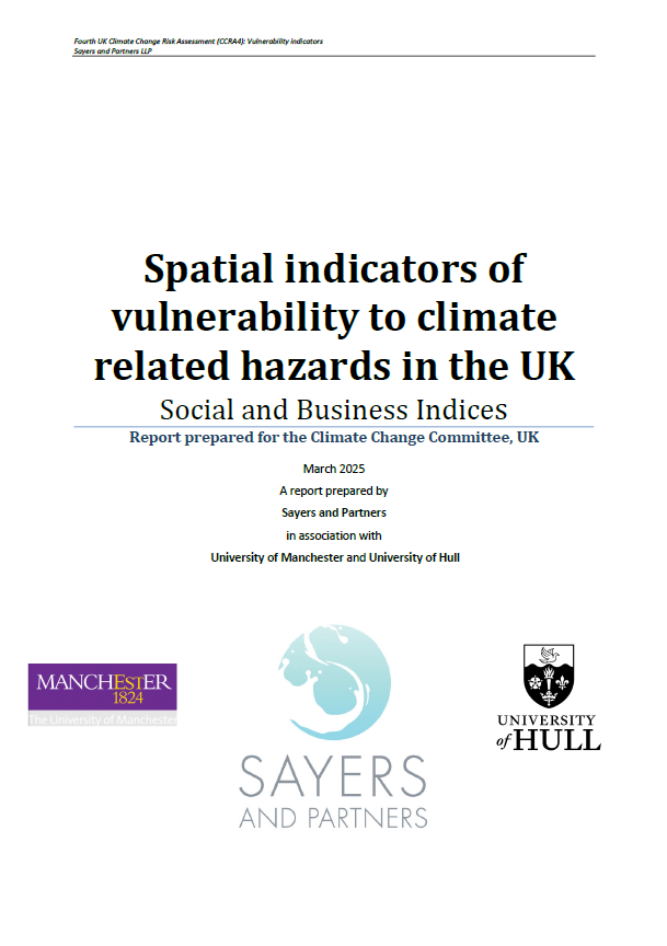 Spatial indicators of vulnerability to climate related hazards in the UK (Sayers and Partners)